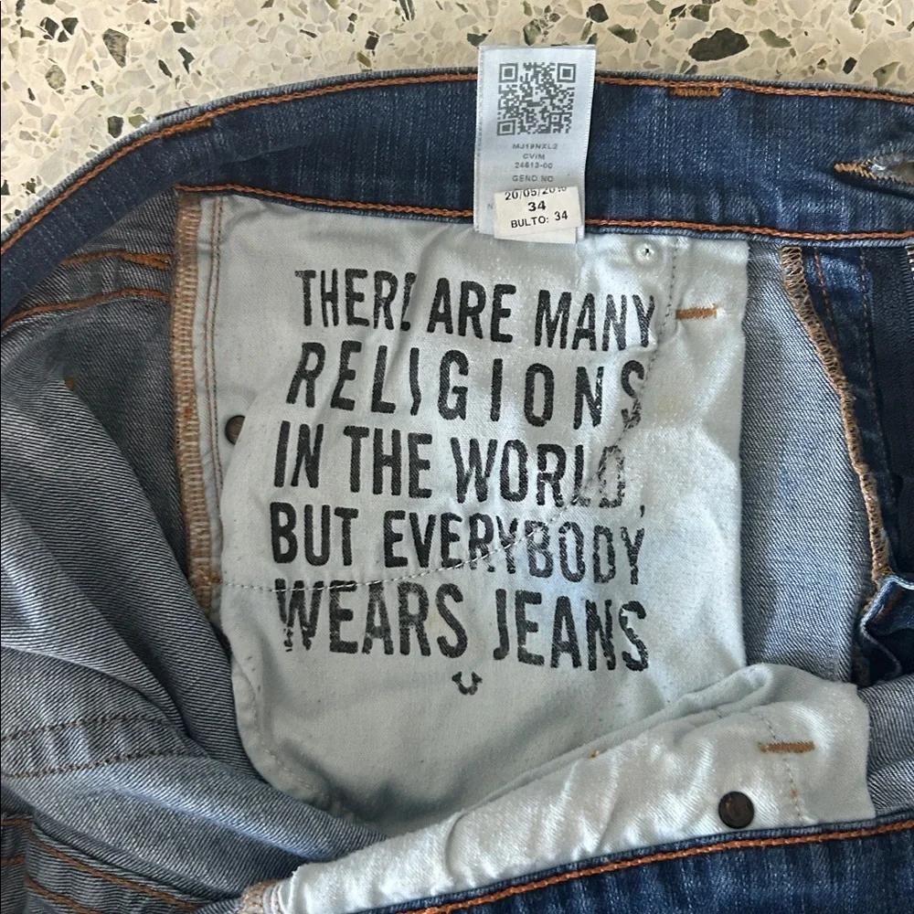 True Religion Men's Blue Jeans 34x32